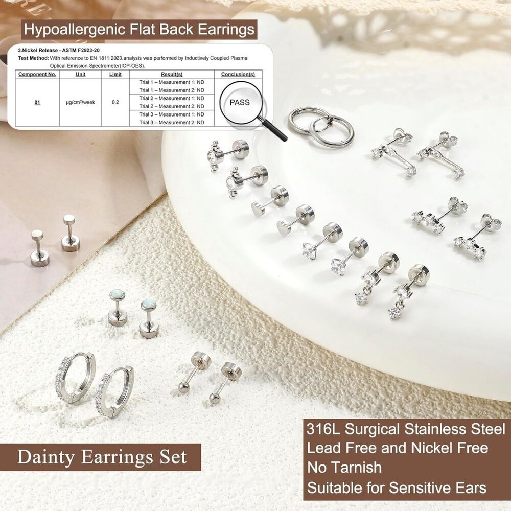Comfortable Flat Back Earrings For Multiple Pierc… - image 4